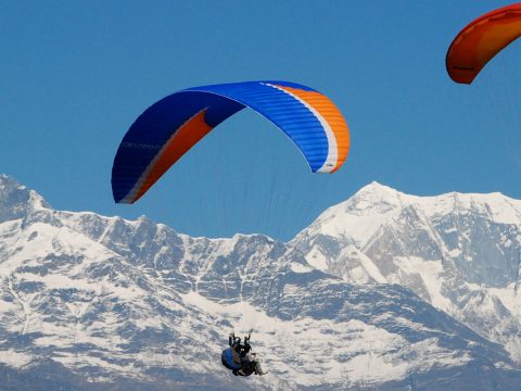Enjoy the paragliding near Kathmandu Valley